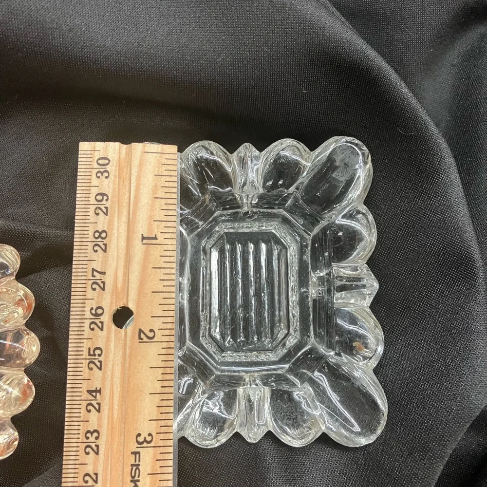 Vintage Assorted Lot of 2 Glass Ashtray/Trinket Holder